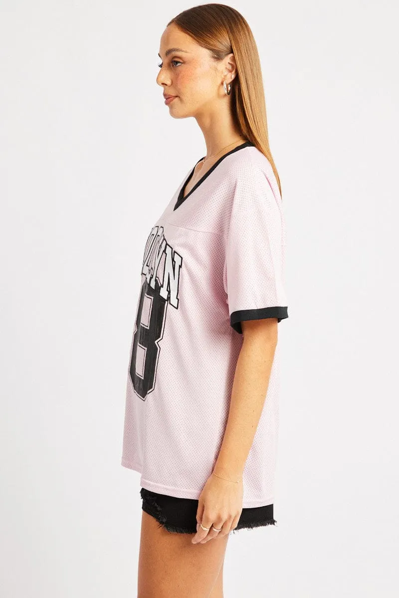Pink Graphic Tee Short Sleeve sold by Ally Fashion product image thumbnail 4