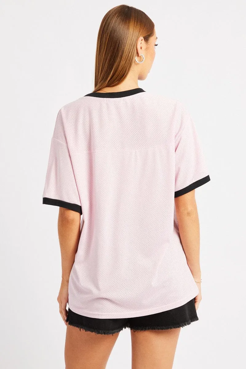 Pink Graphic Tee Short Sleeve sold by Ally Fashion product image thumbnail 5