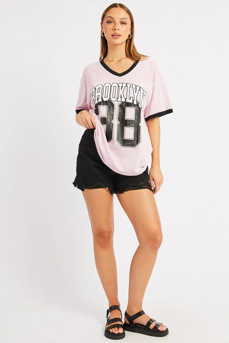 Pink Graphic Tee Short Sleeve sold by Ally Fashion product image thumbnail 2