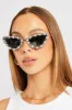 Silver Cat Eye Rhinestone Sunglasses sold by Ally Fashion
