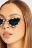 Silver Cat Eye Rhinestone Sunglasses sold by Ally Fashion