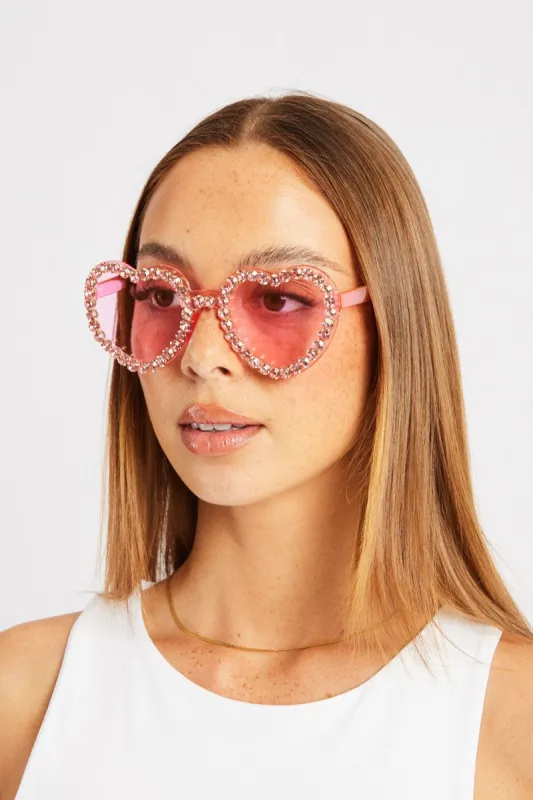 Pink Heart Sunglasses sold by Ally Fashion