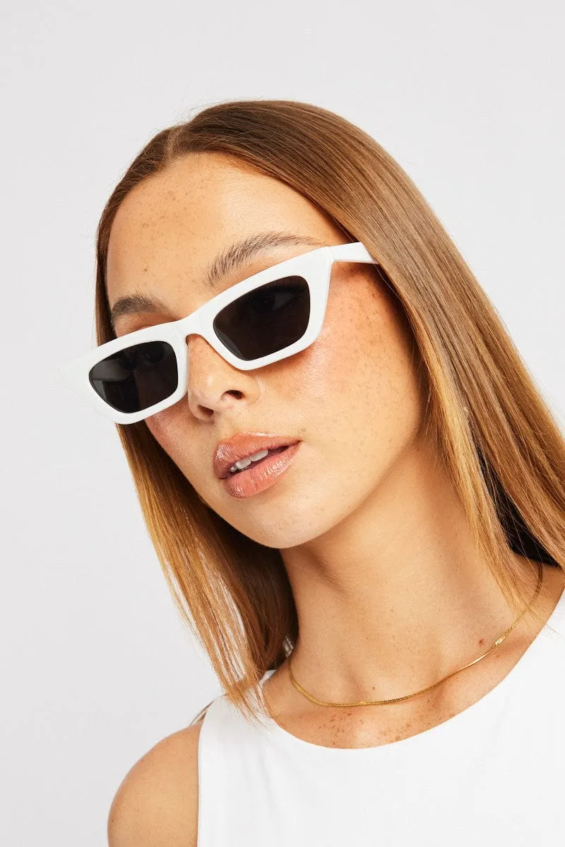 White Animal Print Cat Eye Sunglasses sold by Ally Fashion