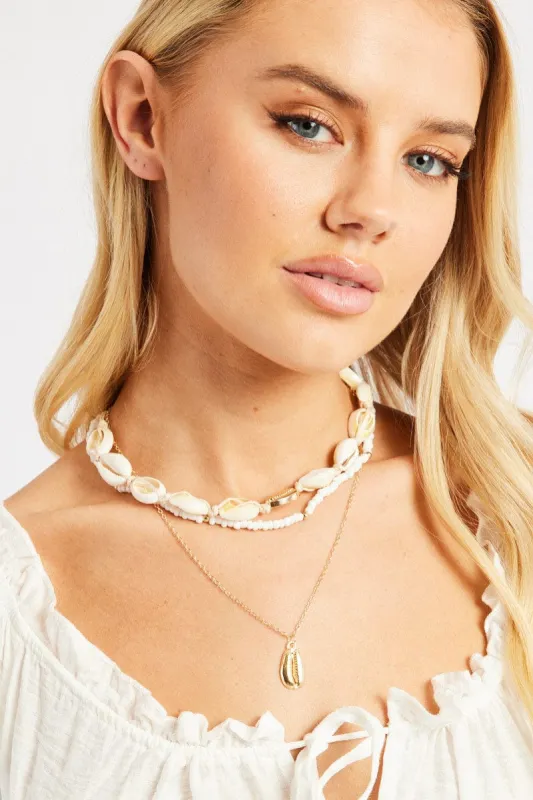 Gold Shell Pendant Necklace sold by Ally Fashion