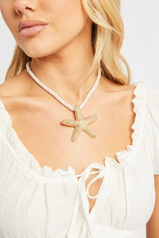 Gold Starfish Necklace sold by Ally Fashion