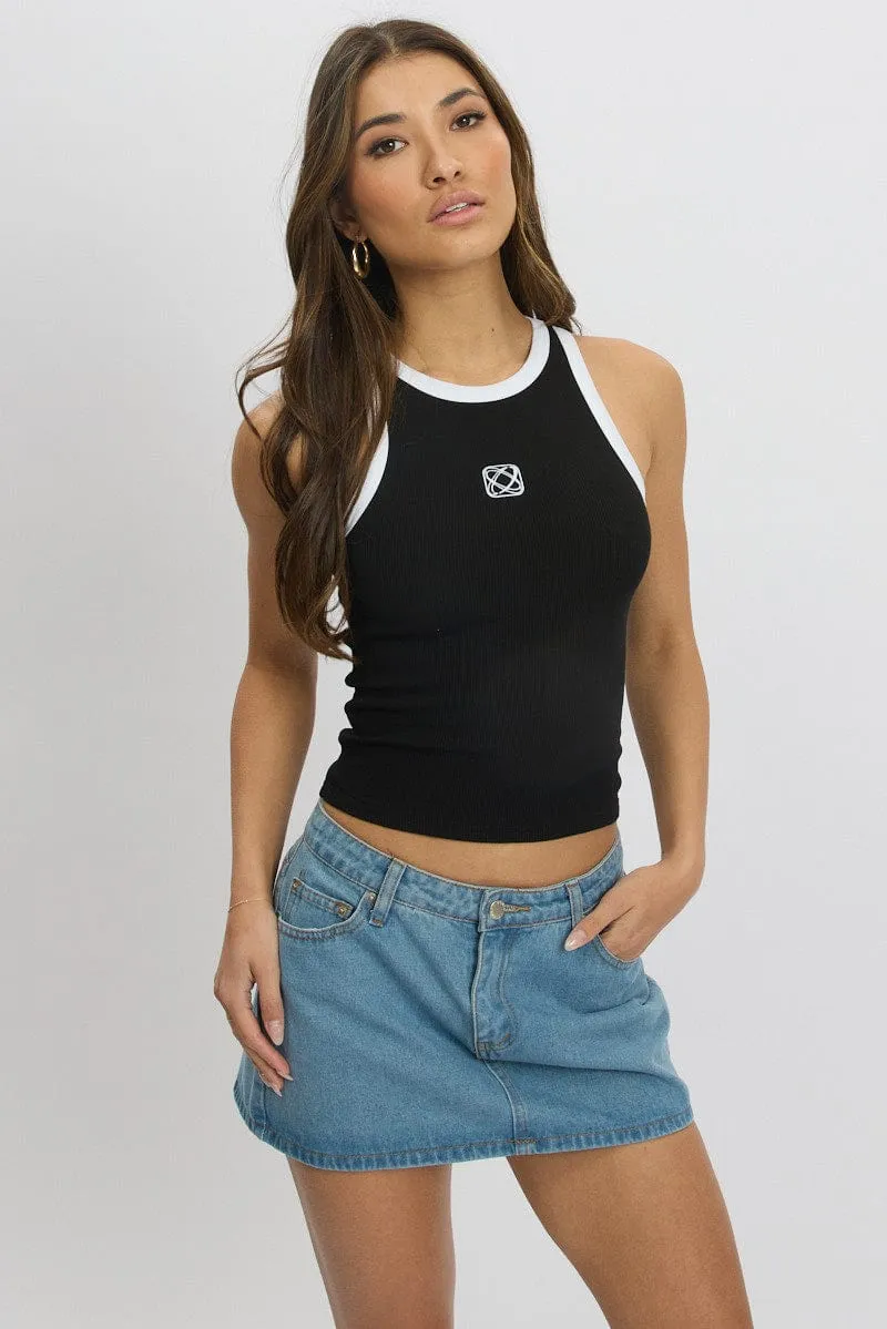 Black Rib Tank Sleeveless sold by Ally Fashion