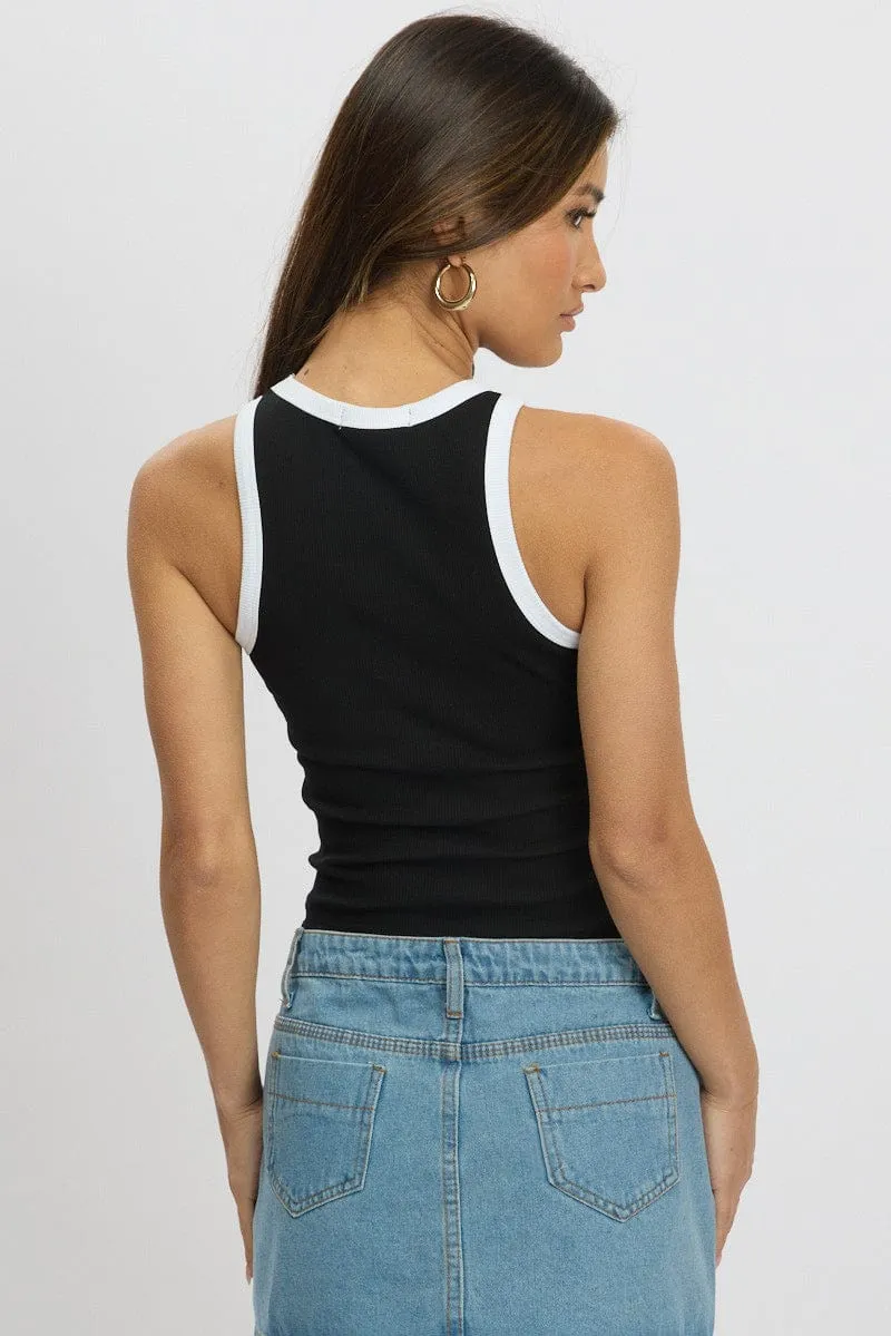Black Rib Tank Sleeveless sold by Ally Fashion product image thumbnail 5