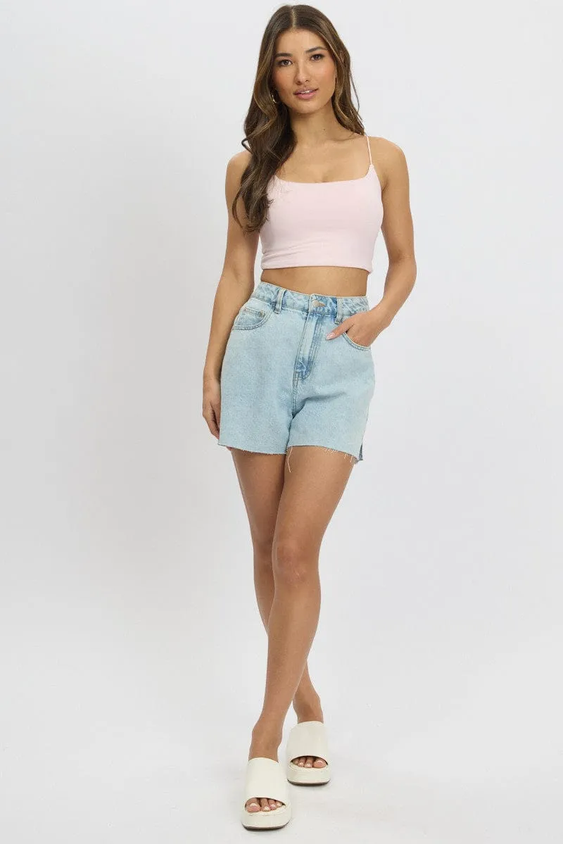 Pink Cropped Cami Top Supersoft sold by Ally Fashion product image thumbnail 2