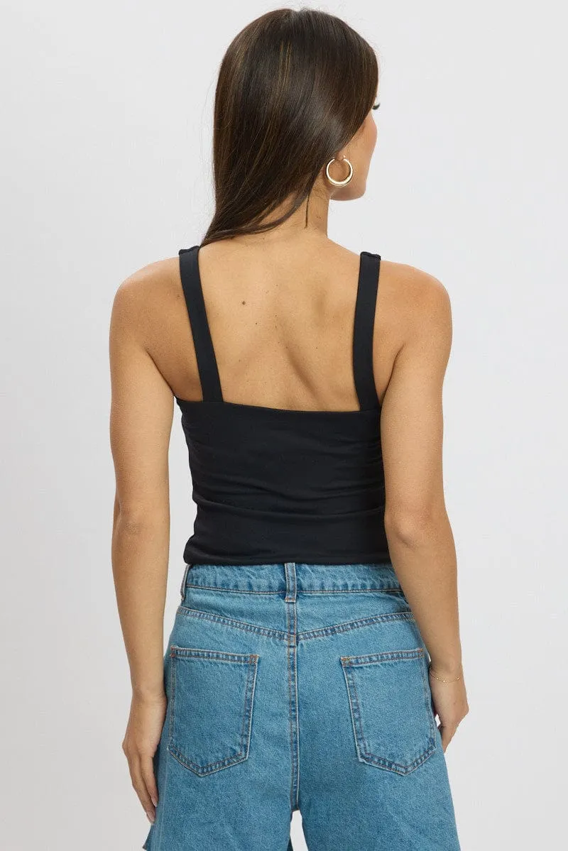 Black Tank Top V Neck Supersoft sold by Ally Fashion product image thumbnail 5