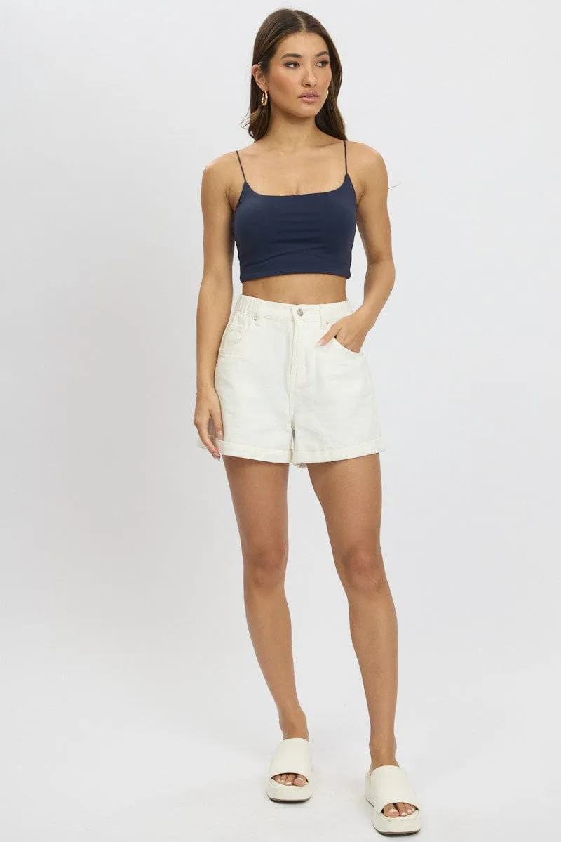 Blue Cropped Cami Top Supersoft sold by Ally Fashion product image thumbnail 2