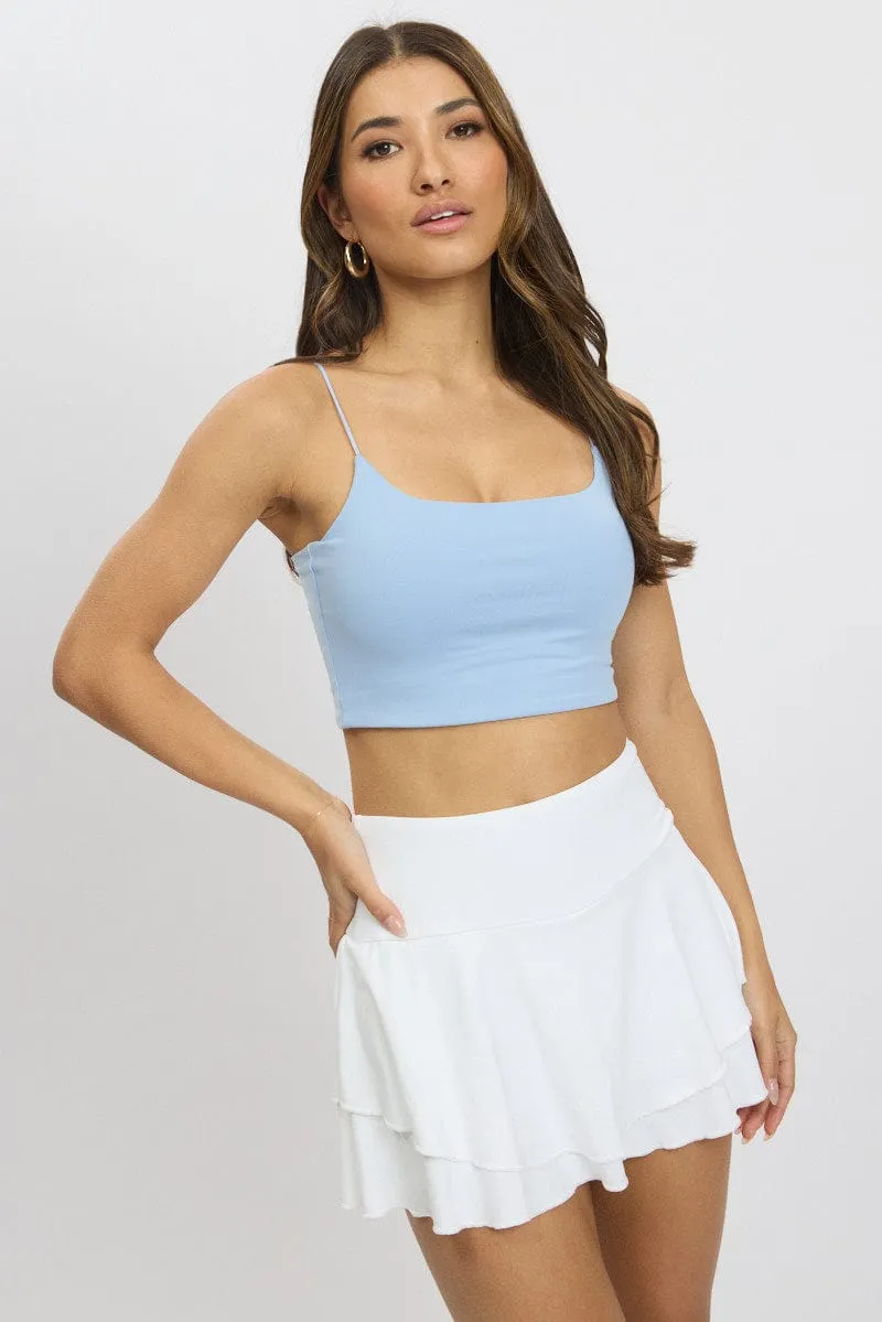 Blue Cropped Cami Top Supersoft sold by Ally Fashion