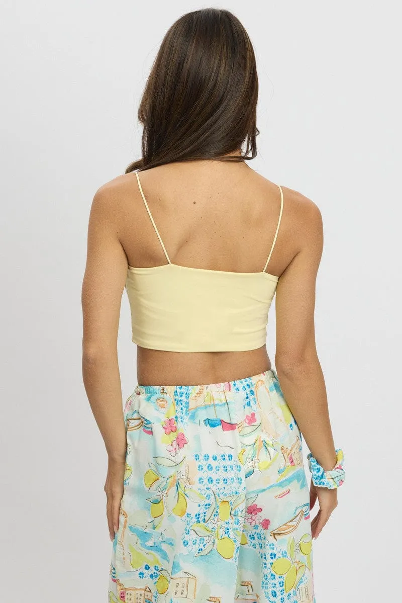 Yellow Cropped Cami Top Supersoft sold by Ally Fashion product image thumbnail 5