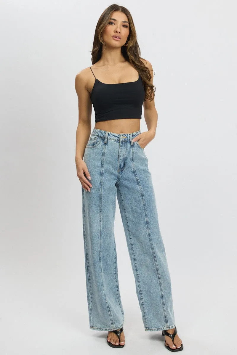 Black Cropped Cami Top Supersoft sold by Ally Fashion product image thumbnail 2