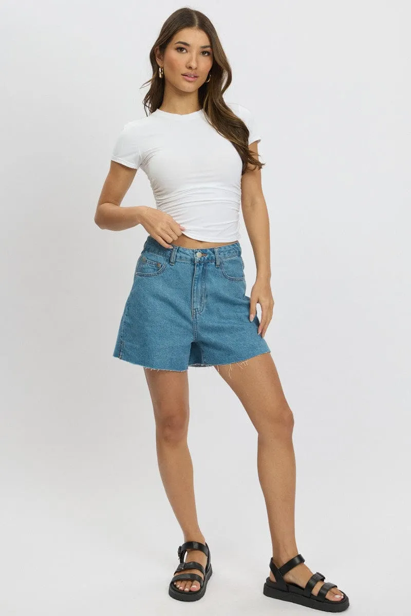 White T Shirt Short Sleeve Crew Neck Modal sold by Ally Fashion product image thumbnail 2