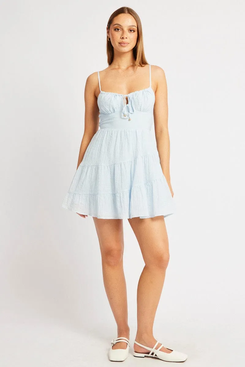 Blue Fit And Flare Dress Mini Tiered sold by Ally Fashion product image thumbnail 2