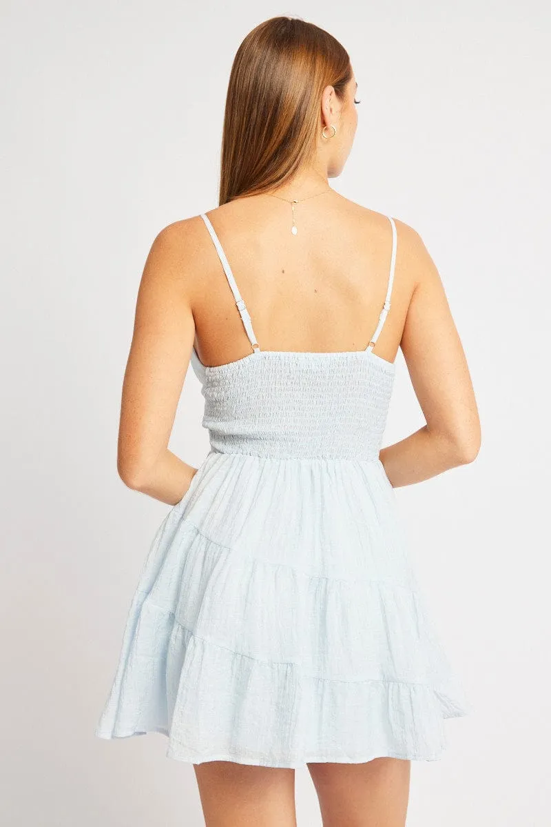 Blue Fit And Flare Dress Mini Tiered sold by Ally Fashion product image thumbnail 5
