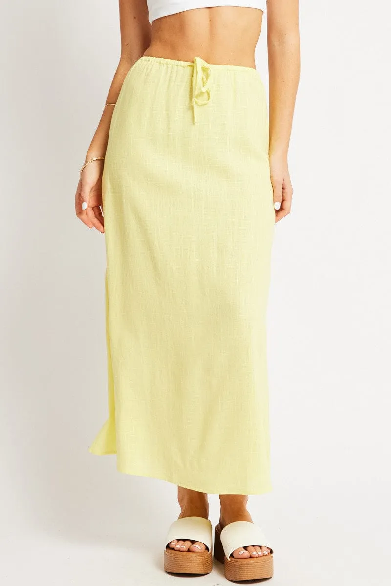 Yellow Midaxi Skirt Relaxed Fit Elastic Waist sold by Ally Fashion product image thumbnail 3