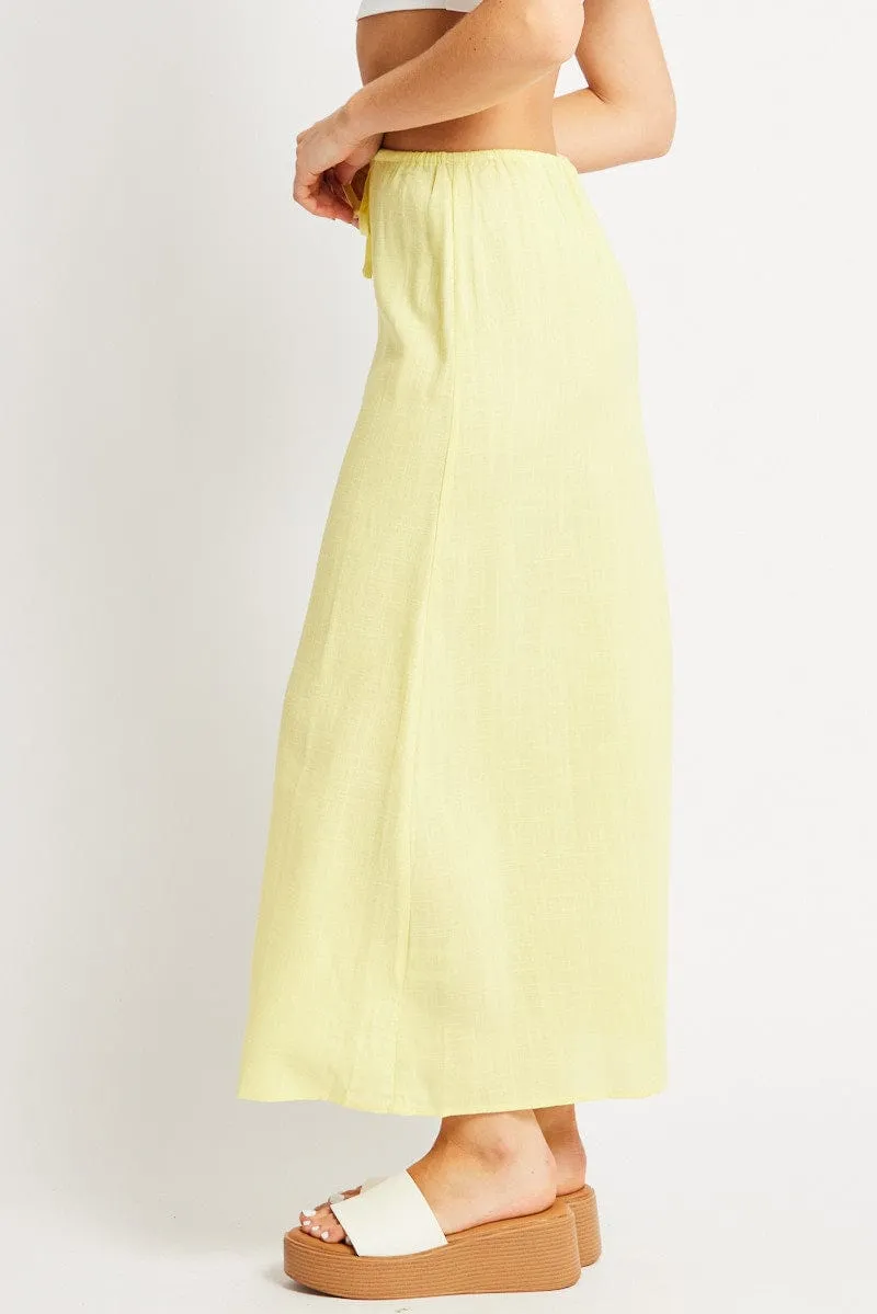 Yellow Midaxi Skirt Relaxed Fit Elastic Waist sold by Ally Fashion product image thumbnail 4