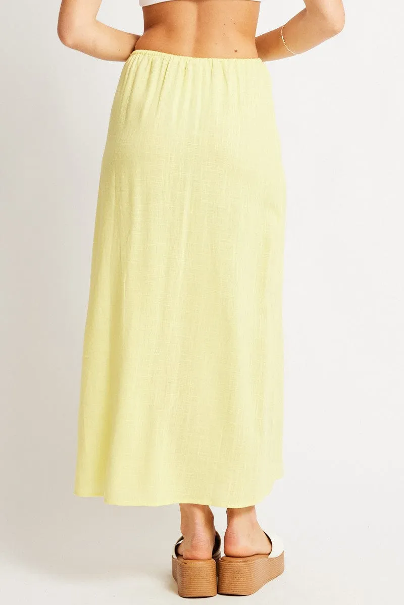 Yellow Midaxi Skirt Relaxed Fit Elastic Waist sold by Ally Fashion product image thumbnail 5