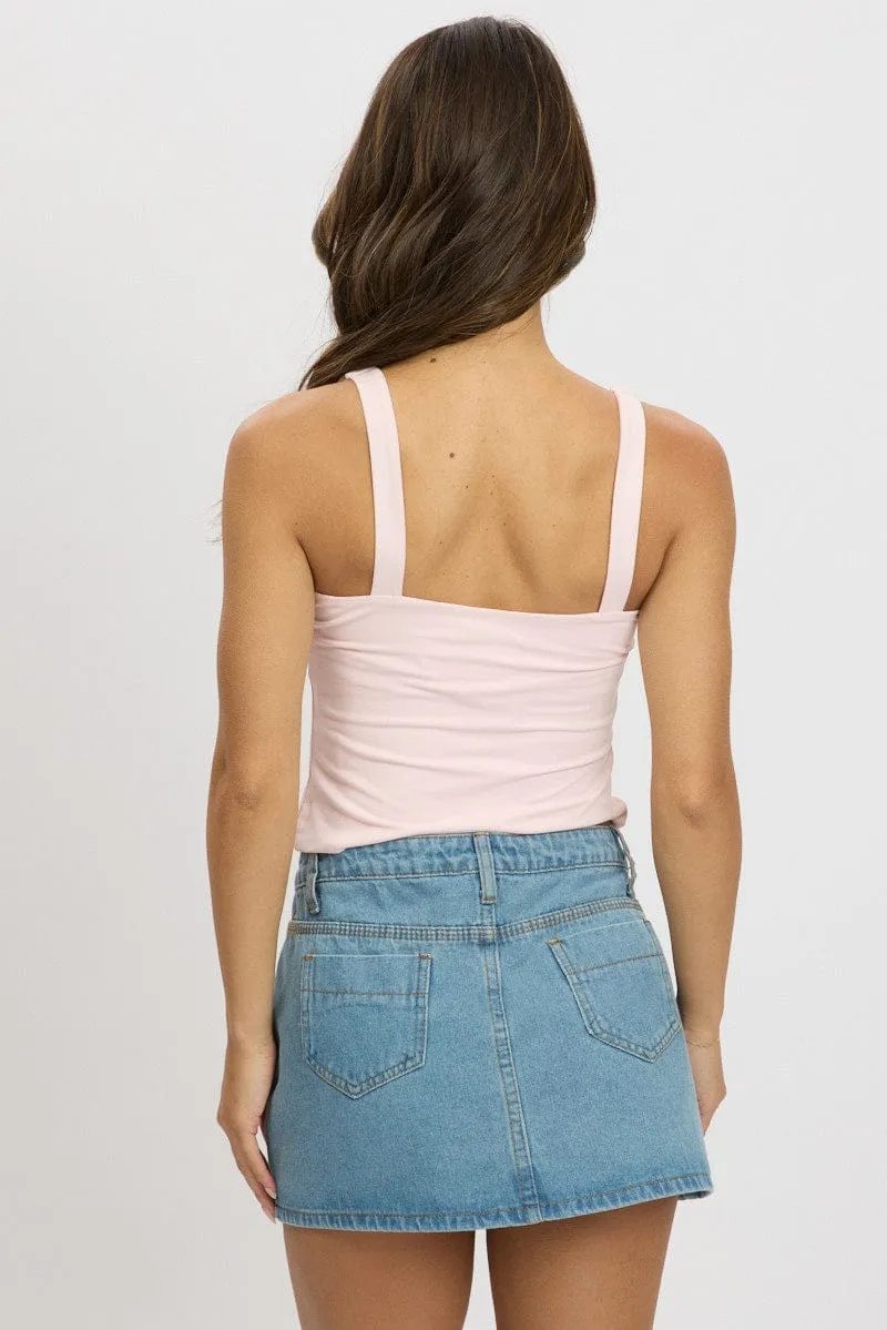 Pink Tank Top V Neck Supersoft sold by Ally Fashion product image thumbnail 5