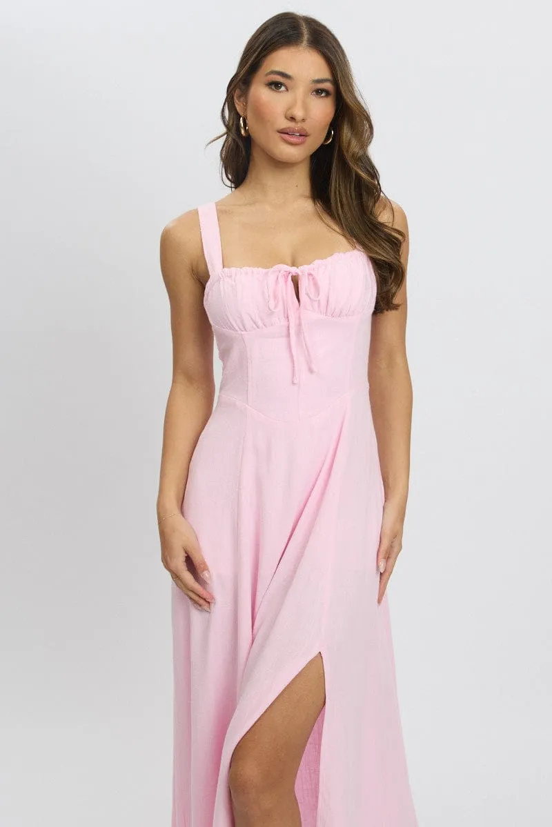 Pink Maxi Dress Corset Detailed sold by Ally Fashion product image thumbnail 2