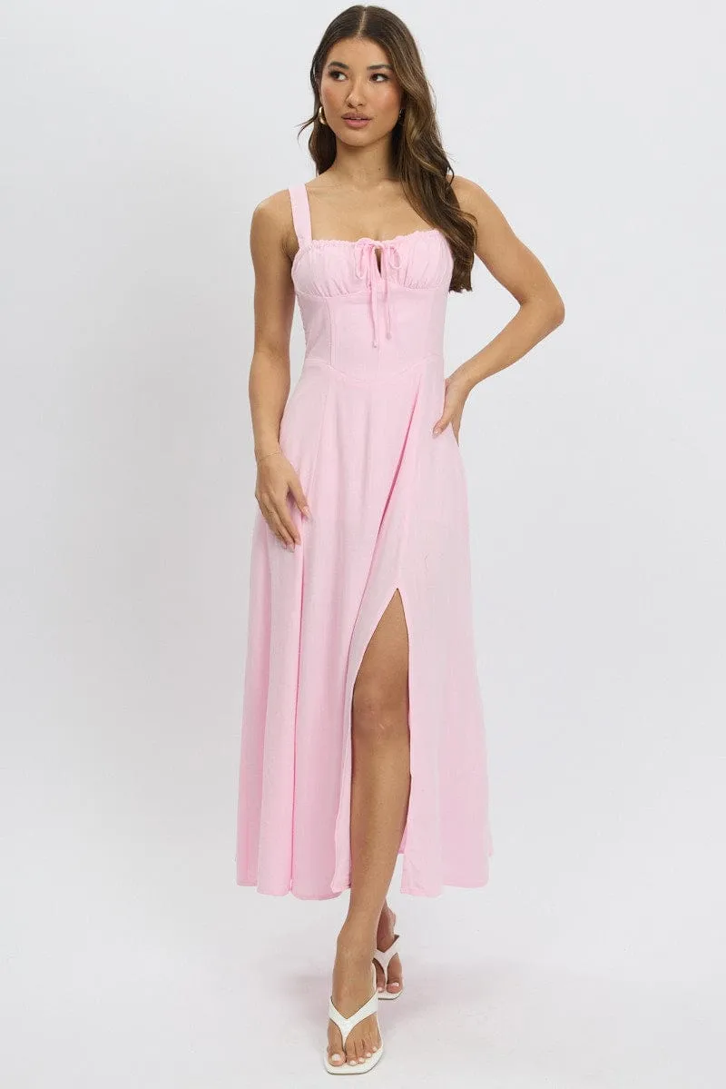 Pink Maxi Dress Corset Detailed sold by Ally Fashion product image thumbnail 3