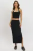 Black Midi Skirt High Rise Supersoft Lined sold by Ally Fashion