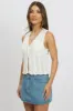 White Crochet Knit Vest V Neck sold by Ally Fashion