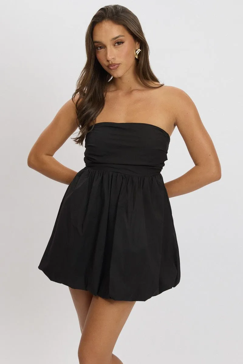 Black Bubble Mini Dress Strapless sold by Ally Fashion