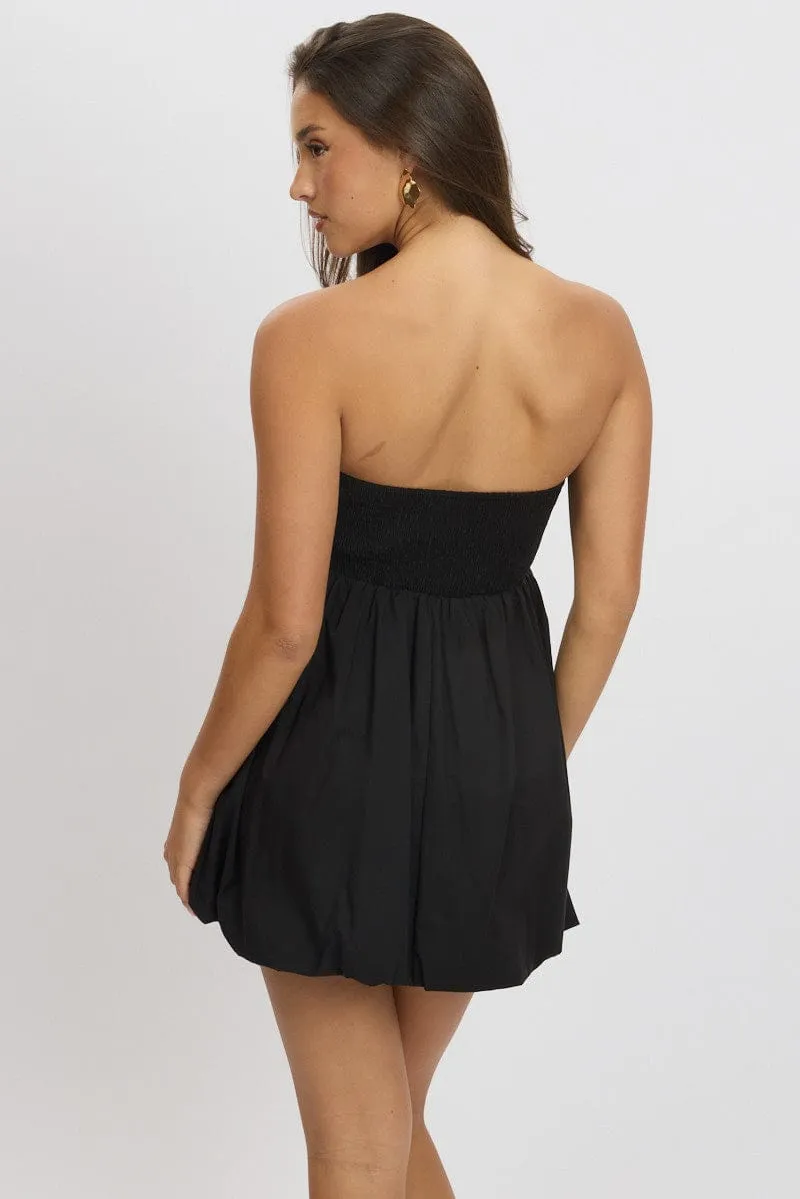 Black Bubble Mini Dress Strapless sold by Ally Fashion product image thumbnail 5