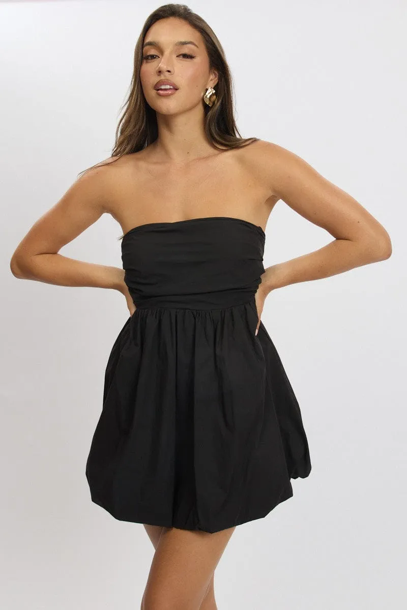 Black Bubble Mini Dress Strapless sold by Ally Fashion product image thumbnail 3