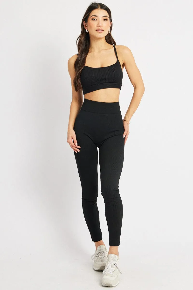 Black Fleece Leggings Seamless sold by Ally Fashion product image thumbnail 2