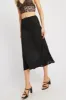 Black Slip Skirt High Rise Elastic Waist Midi sold by Ally Fashion