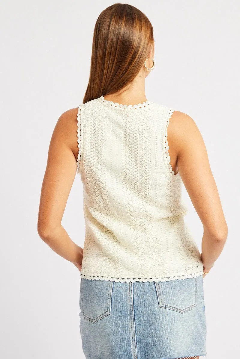 White Tie Up Top Lace sold by Ally Fashion product image thumbnail 5