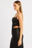 Black Satin Cowl Cami Top sold by Ally Fashion