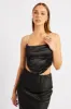 Black Satin Cowl Cami Top sold by Ally Fashion
