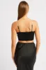 Black Satin Cowl Cami Top sold by Ally Fashion