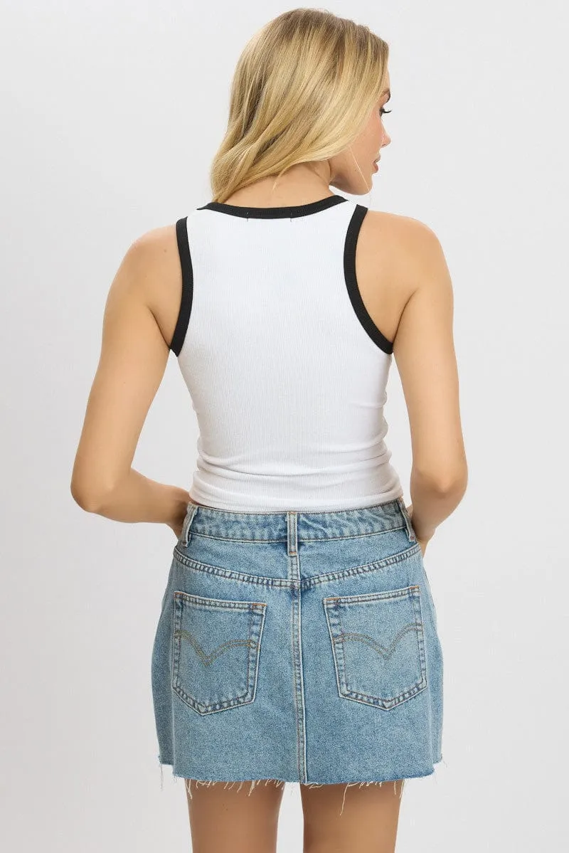 White Rib Tank Sleeveless sold by Ally Fashion product image thumbnail 5