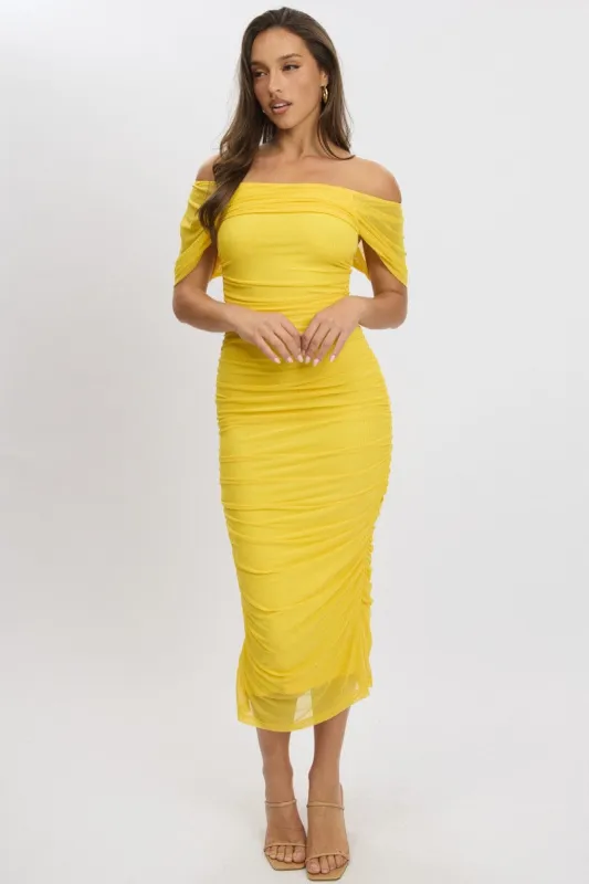 Yellow Bodycon Dress Mesh sold by Ally Fashion