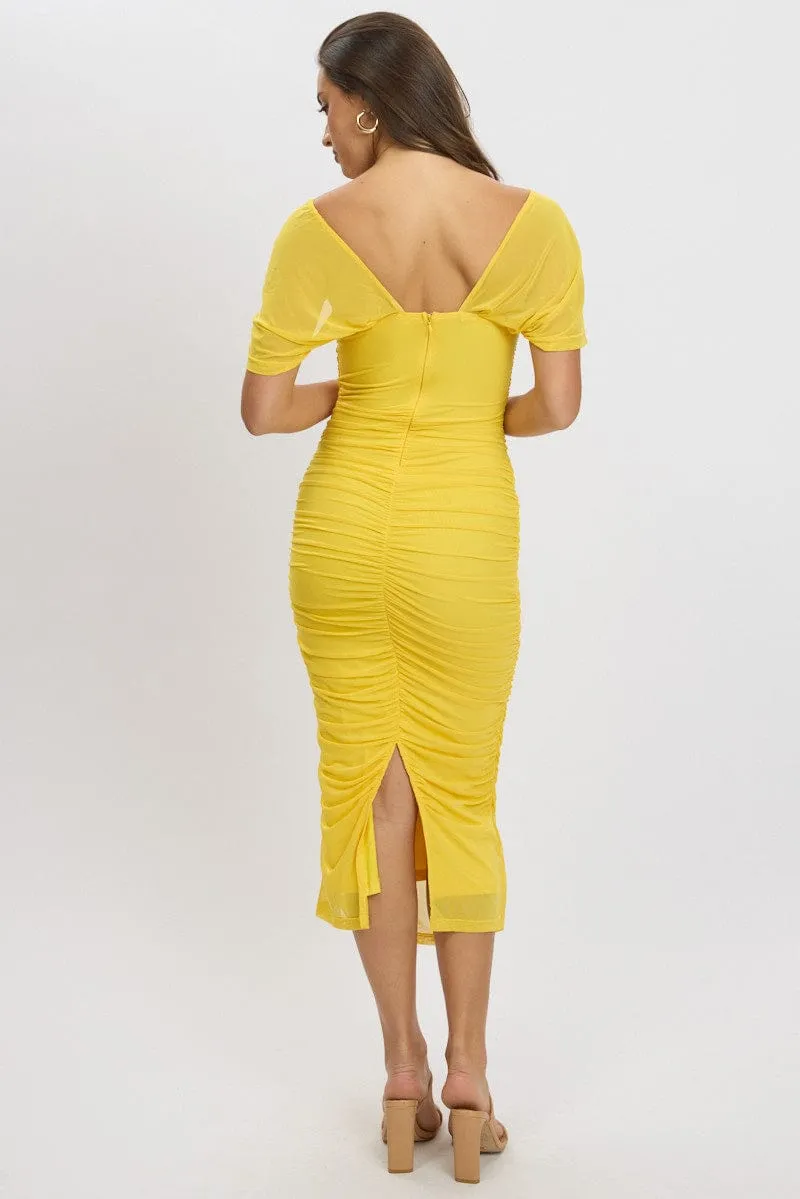 Yellow Bodycon Dress Mesh sold by Ally Fashion product image thumbnail 5