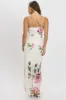 Purple Floral Midi Dress Gathering Bust Sleeveless sold by Ally Fashion