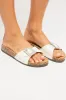 White Rhinestone Buckle Sandals sold by Ally Fashion
