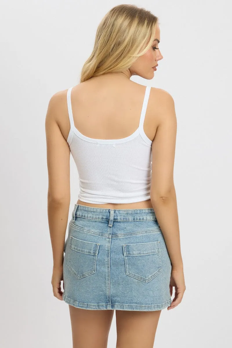 White Graphic Singlet Top sold by Ally Fashion product image thumbnail 5