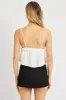 White Cami Top Ribbon Textured Frill sold by Ally Fashion