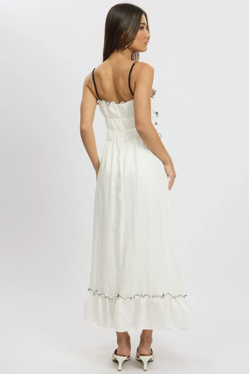 White Midi Dress Contrast Tie sold by Ally Fashion product image thumbnail 5