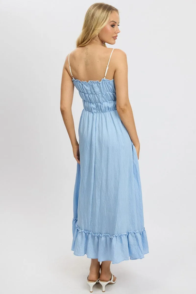 Blue Midi Dress Contrast Tie sold by Ally Fashion product image thumbnail 5