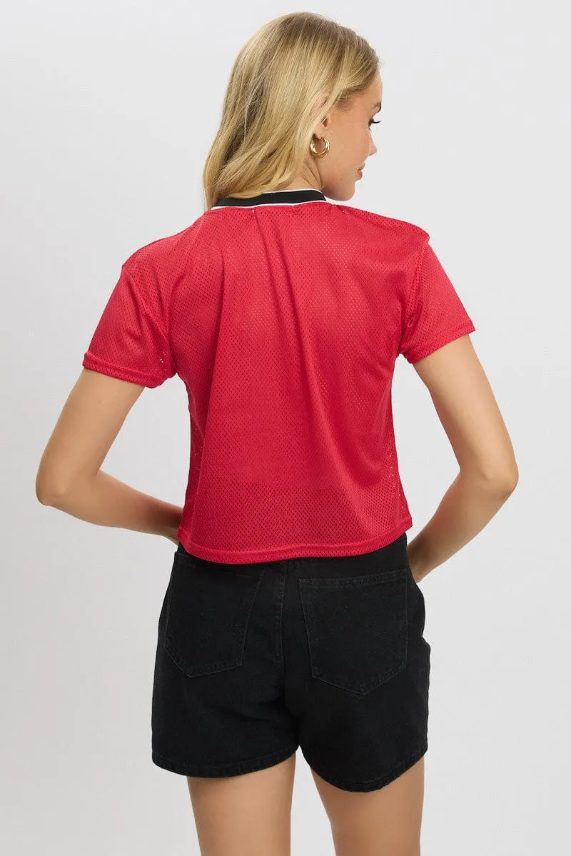 Red Graphic Tee Short Sleeve sold by Ally Fashion product image thumbnail 5