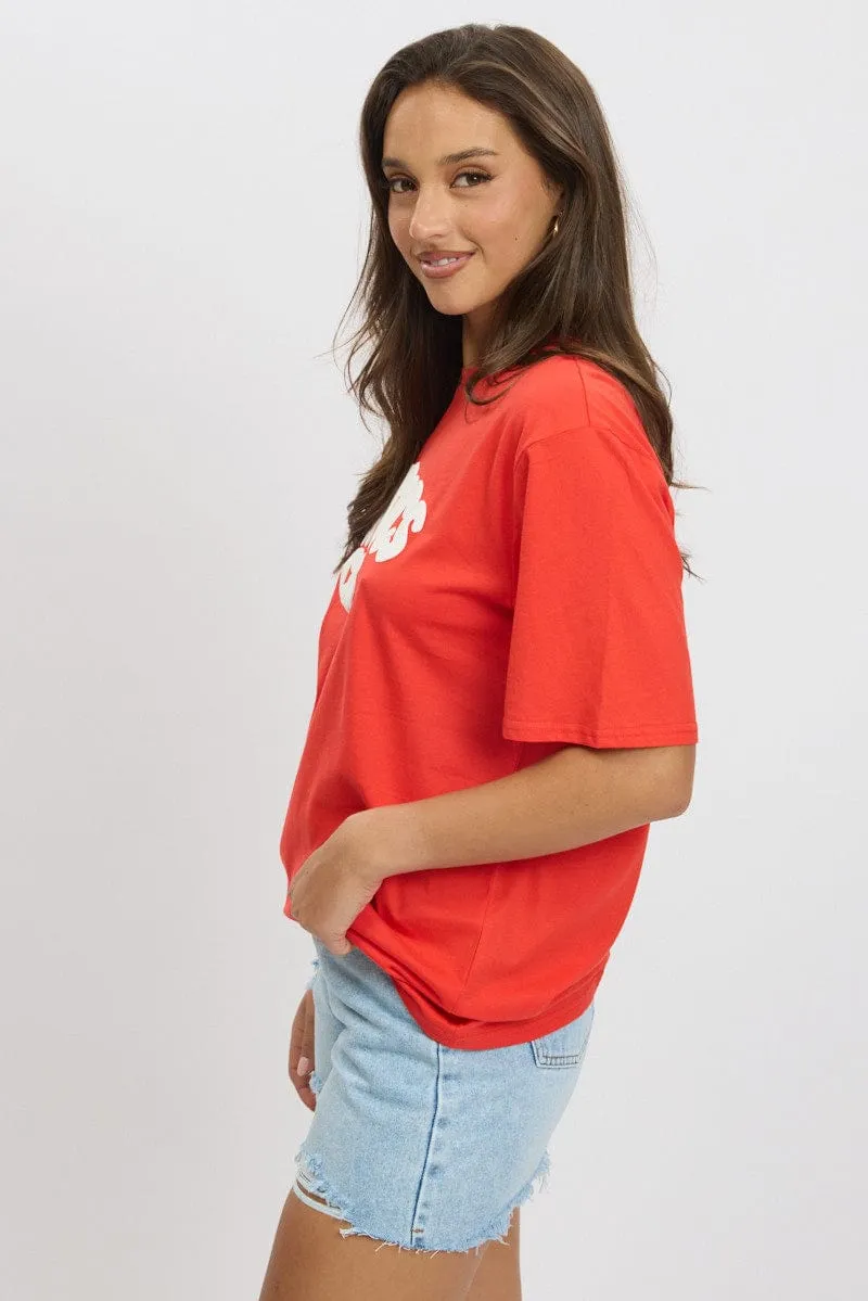 Red Graphic Tee Short Sleeve sold by Ally Fashion product image thumbnail 4