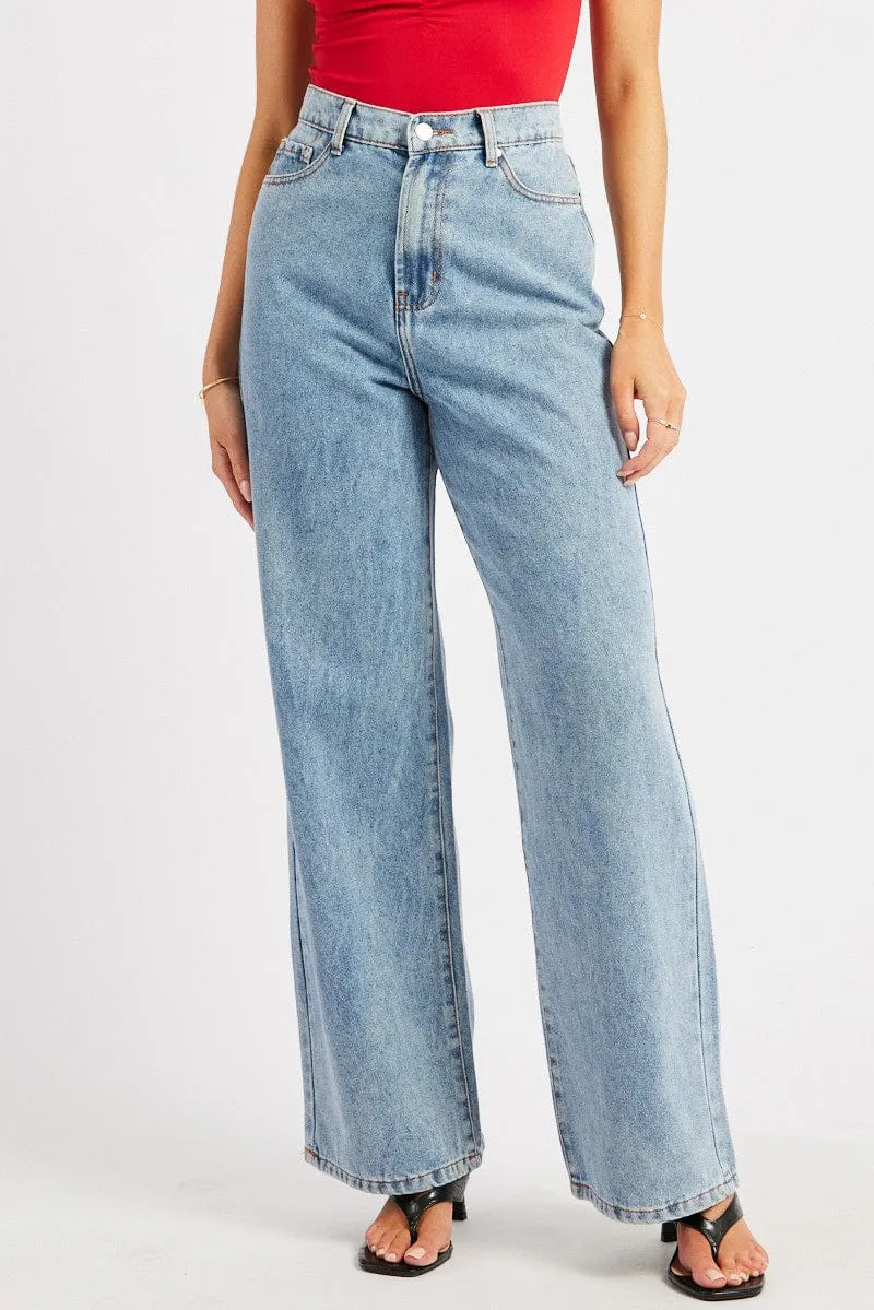 Denim Wide Leg Jean High Rise sold by Ally Fashion