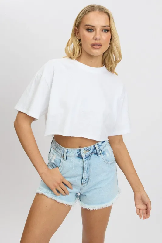 White T Shirt Short sleeve Crew Neck sold by Ally Fashion